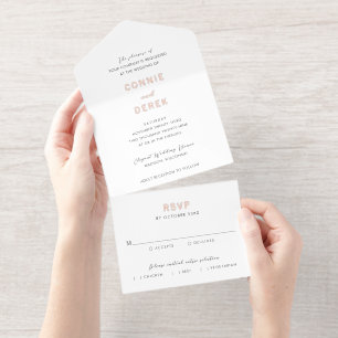 Simple Modern Wedding All In One Invitation