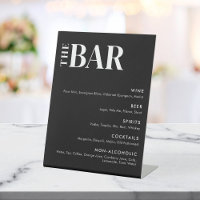 Simple Modern Wedding Bar Menu
