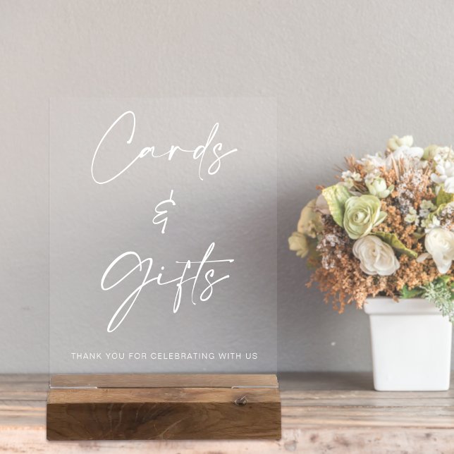 Simple Modern Wedding Cards and Gifts Table Acrylic Sign (Simple Modern Wedding Cards and Gifts Table Acrylic Sign)