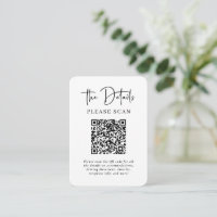 Simple Modern Wedding Details with QR Code