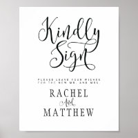 Simple&Modern Wedding Guestbook Sign Value Poster