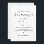 Simple Modern Wedding Invitation Hand Drawn Heart<br><div class="desc">Celebrate your love with our Simple and Modern Fun Wedding Invitation. The handwritten script and hand-drawn illustrations add a uniquely personal touch, while the discreet QR code on the back ensures a seamless modern experience. Easily share wedding details and RSVP online, combining tradition with modern innovation. Personalise this exquisite invitation...</div>