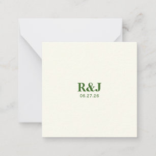 Simple Modern Wedding Monogram Card
