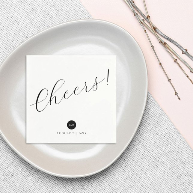 Simple Modern Wedding Napkins - Cheers! (Creator Uploaded)