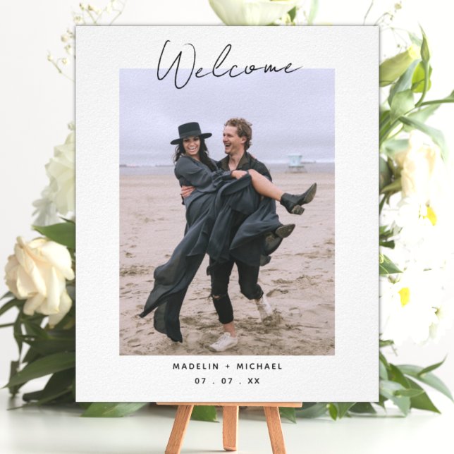 Simple Modern Wedding Photo Reception Welcome Sign (Creator Uploaded)