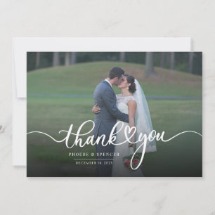 Simple Modern Wedding Photo Thank You Card