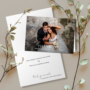 Simple Modern Wedding Photo Thank You Card