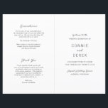 Simple Modern Wedding Program<br><div class="desc">Elegant folded wedding program featuring a simple design with a modern sans serif font and an elegant script font.</div>