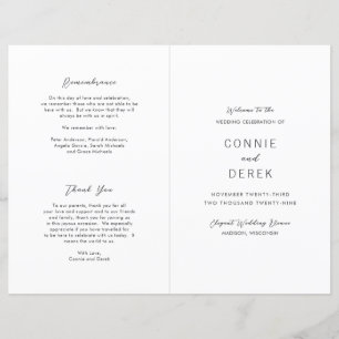 Simple Modern Wedding Program