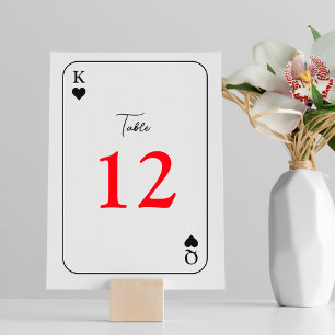 Simple Modern Wedding Queen King Table Number Card