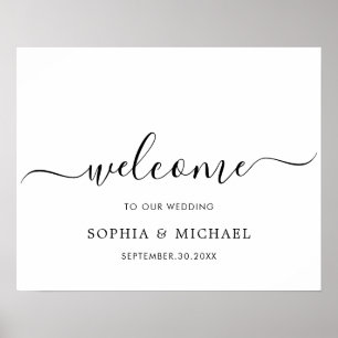 Simple Modern Wedding Reception Welcome Sign