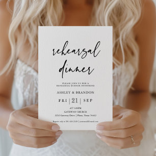 Simple Modern Wedding Rehearsal Dinner Invitation