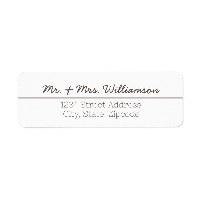 Simple Modern Wedding Return Address Labels (Front)