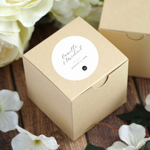 Simple modern Wedding Stickers Circle