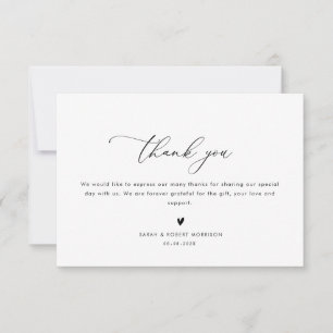 simple modern wedding thank you card