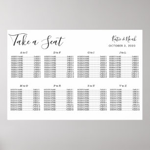 Simple & Modern Wedding Wedding Seating Chart