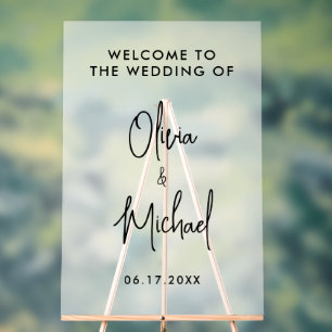 Simple Modern Wedding Welcome Acrylic Sign