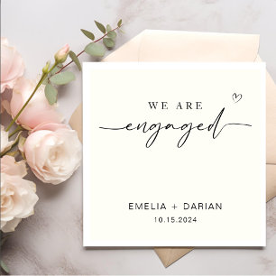 Simple Modern We're Engaged Engagement Party  Napkin