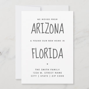 Simple Modern We've Moved New Home Florida Announcement