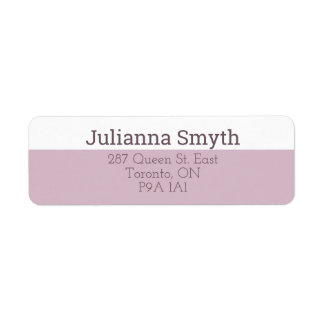 Simple Modern White and Mauve Business Label Return Address Label