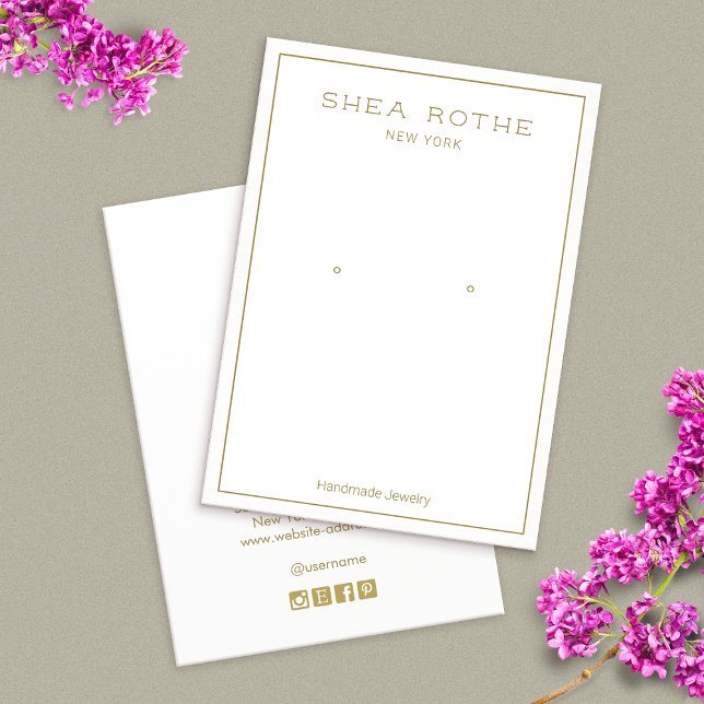 Simple Modern White Border  Earring Display Card (Creator Uploaded)