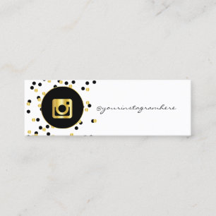 Simple Modern White,Dots, Instagram Social Media Mini Business Card