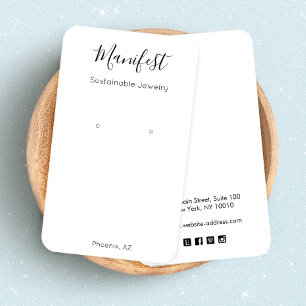 Simple Modern White Earring Display Card