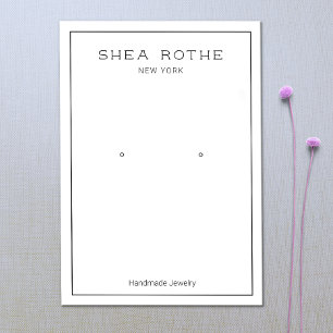 Simple Modern White Earring Display Card