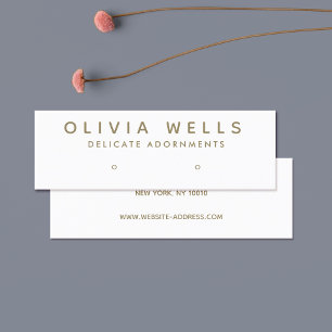 Simple Modern White Earring Display Mini  Mini Bus Business Card
