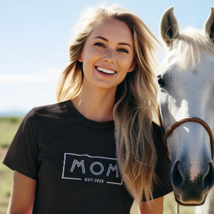 Simple Modern White Frame-Mom Est. 2024 T-Shirt