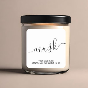 Simple modern white minimal candle label