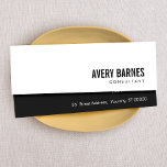 Simple Modern White Professional Mini Business Card<br><div class="desc">Simple modern black and white design.</div>