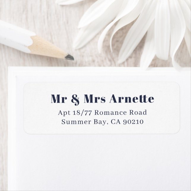 Simple Modern White Return Address Label (Insitu)