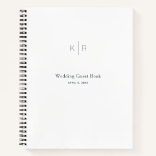 Simple Modern White Wedding Guest Book