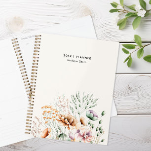 Simple Modern Wildflower Floral Personalised Planner