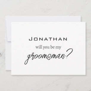 Simple Modern Will You Be My Groomsman/Best Man Invitation