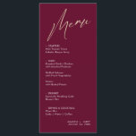 Simple & Modern Wine and Gold Wedding Menu Card<br><div class="desc">This Simple & Modern Green and Gold is for the minimalist couple who love a little colour. Changeable colours to fit any palette.</div>