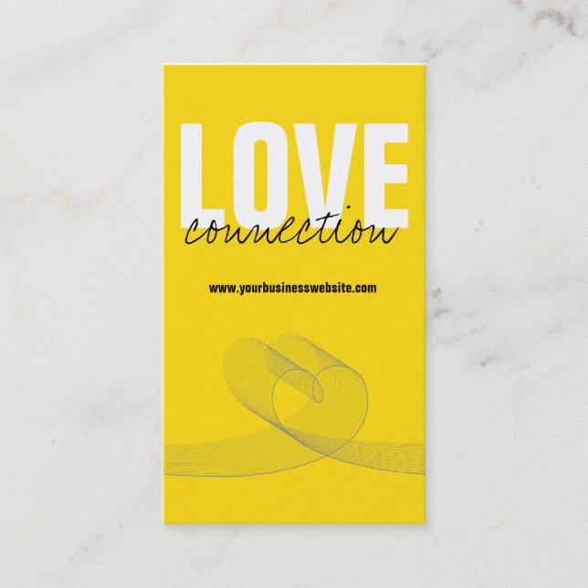 Simple Modern Yellow Loopy Love Heart Profile Card (Front)