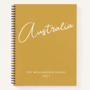 Simple Modern Yellow Personalised Family Travel Notebook