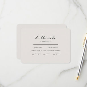 Simple Moments Beige Dinner Options RSVP Rounded Card