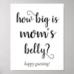 Simple Mommys Belly   Black Script Guessing Game Poster