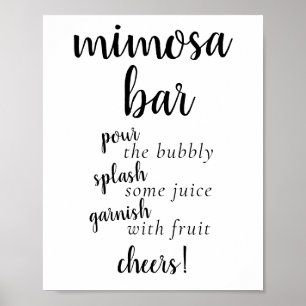 Simple Momosa Bar   Black Script Any Event Sign