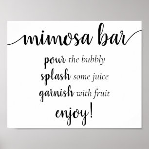 Simple Momosa Bar Black Script Any Event Sign