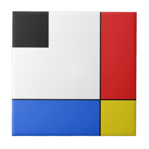 Simple Mondrian Neoplasticism Ceramic Tile