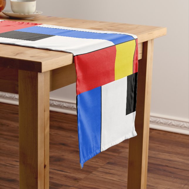 Simple Mondrian Neoplasticism Short Table Runner (In Situ)