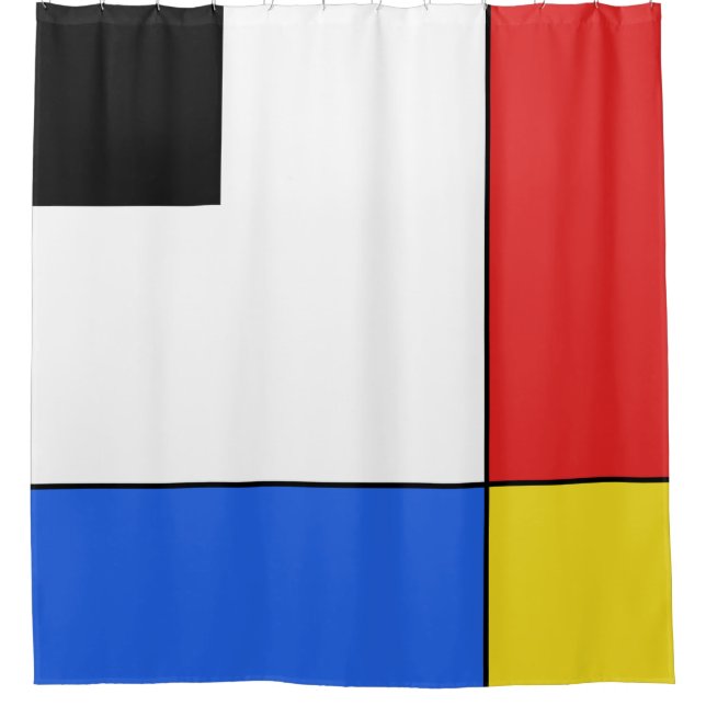 Simple Mondrian Neoplasticism Shower Curtain (Front)
