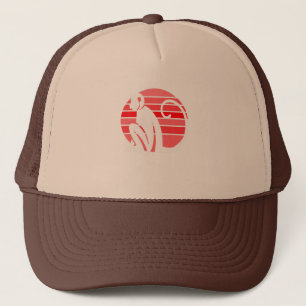 Simple monkey vintage sunset trucker hat