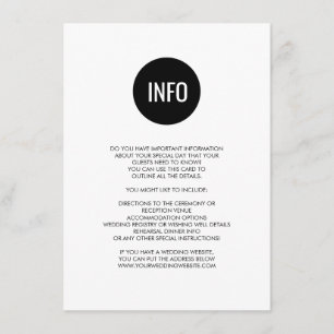 Simple monochrome circle details/information card