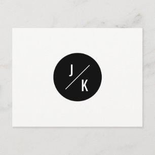 Simple monochrome circle save the date - postcard