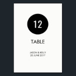 Simple monochrome circle wedding table number<br><div class="desc">Simple monochrome circle table number. 
Can be fully customised to suit your needs.
© Gorjo Designs via Zazzle. 

// Looking for matching items? Other stationery from the set available here: 
https://www.zazzle.com/collections/simple_monochrome_circle_wedding-119747025340789612?rf=238384850839516131 

// Need help customising your design? Got other ideas? Feel free to contact me at: zoe@gorjodesigns.com</div>